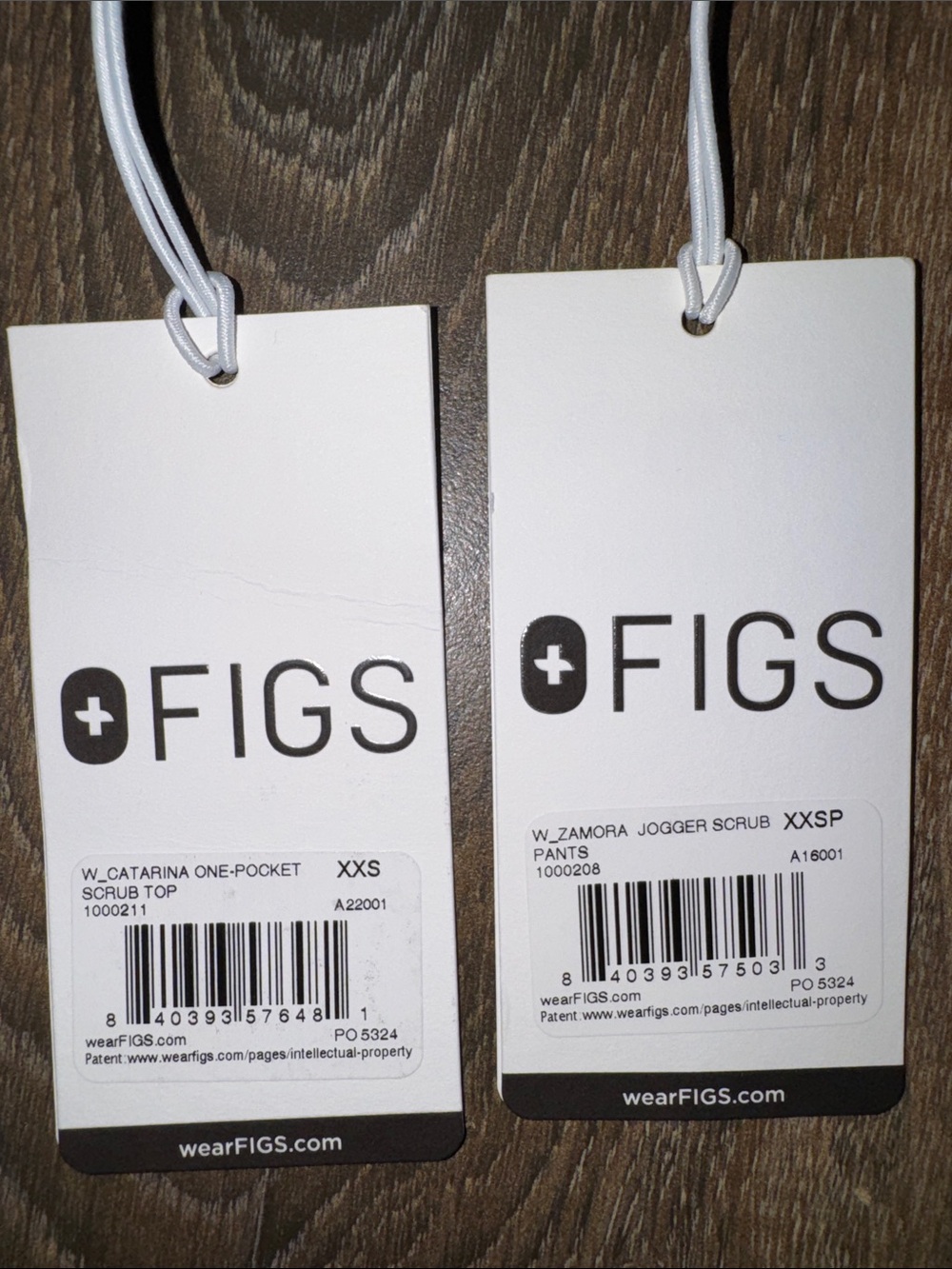 Figs Brown Scrub Set with Neon Yellow Drawstrings - Picture 4 of 4